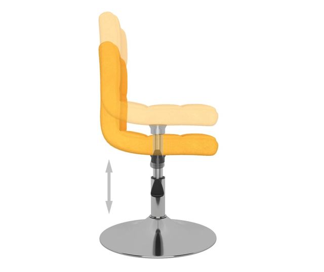 Zakretne kuhinjske stolice, 2 kom., žute, tekstil