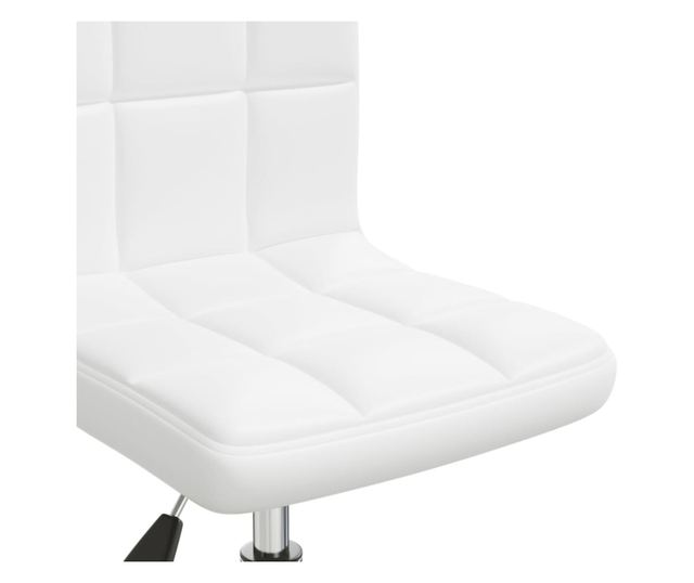 Okretni kuhinjski stolac, bijeli, ekološka koža