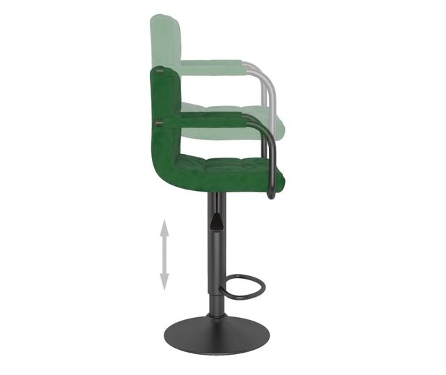 Barski stoli, 2 kosa, temno zeleni, žamet