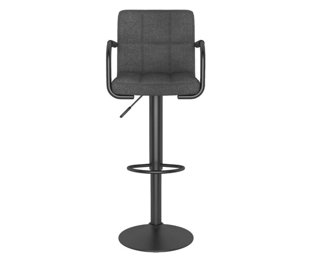 Barski stoli, 2 kosa, temno siva, blago