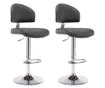 Barski stoli, 2 kosa, sivi, umetno usnje