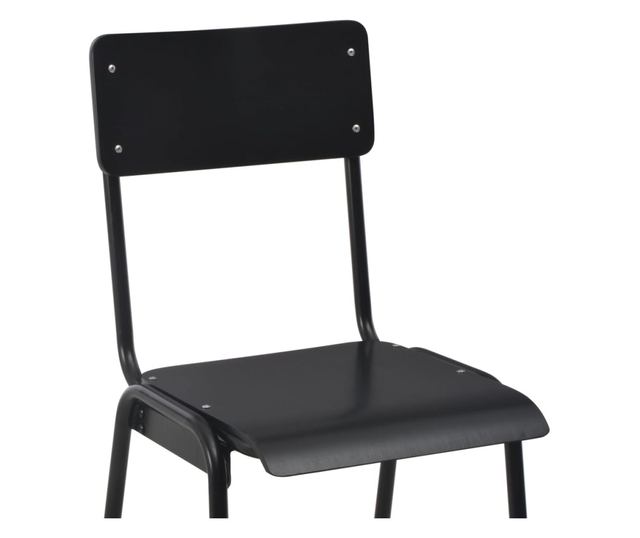 Barski stoli, 4 kosi, črni, masivni vezani les, jeklo