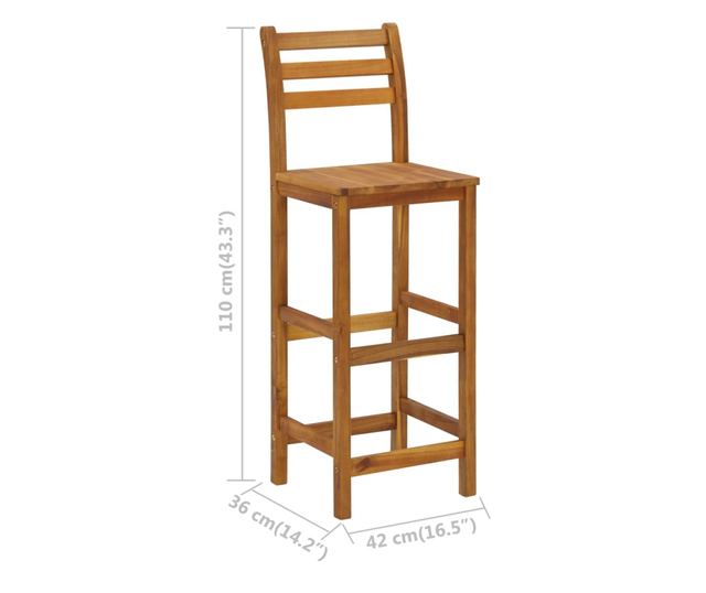 Taburete de bar, 4 buc., lemn masiv de acacia