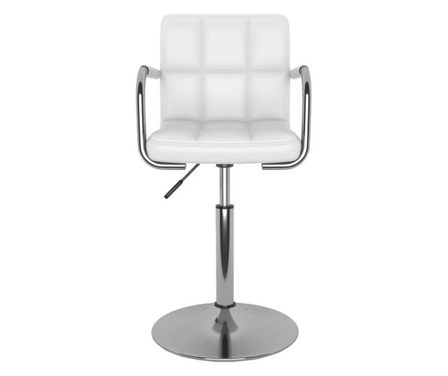 Barski stol, bel, umetno usnje