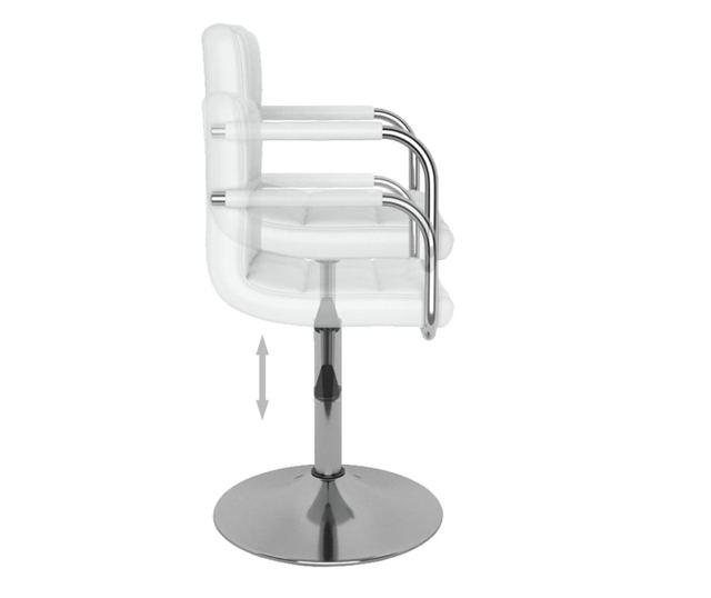 Barski stol, bel, umetno usnje