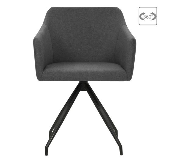 Zakretne kuhinjske stolice, 2 kom., tamno siva, tekstil