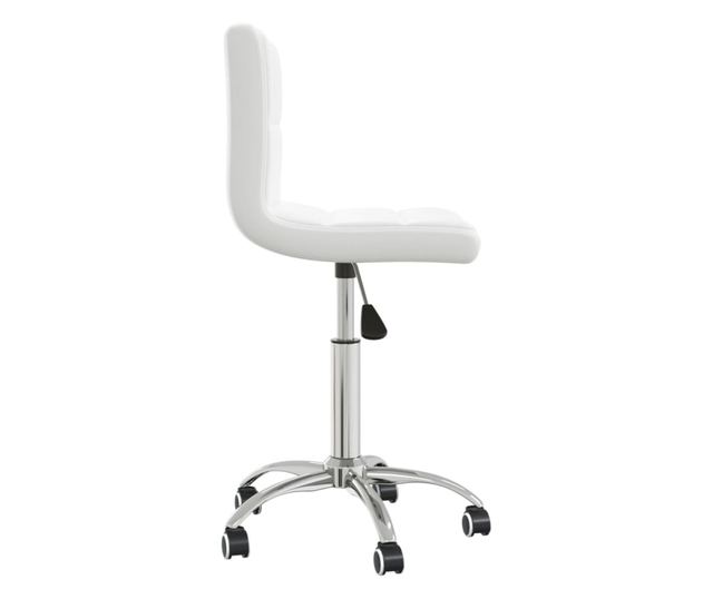 Okretni kuhinjski stolac, bijeli, ekološka koža