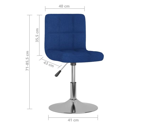 Zakretne kuhinjske stolice, 2 kom., plave, tekstil