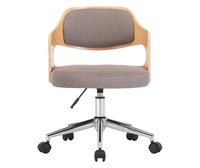 Vrtljiv jedilni stol, taupe siva, upognjen les/tkanina