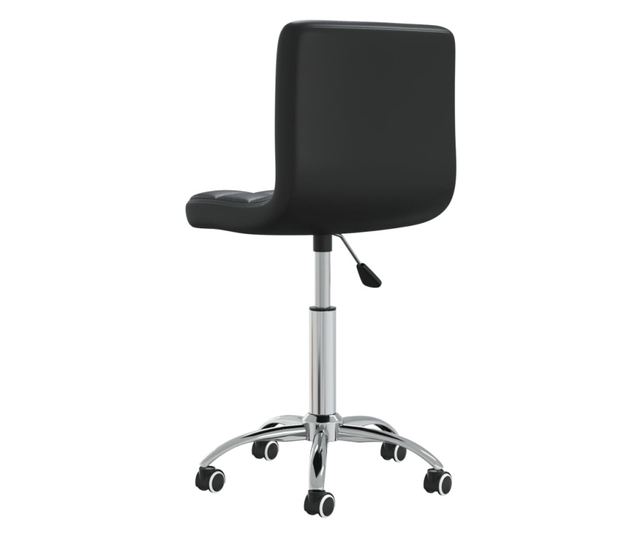 Okretni kuhinjski stolac, crn, ekološka koža