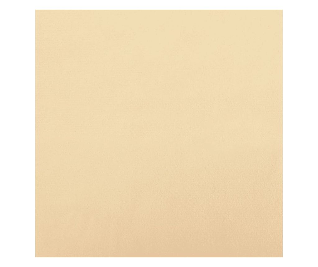 Sedežna garnitura z taburejem, bela krema, žamet - 6