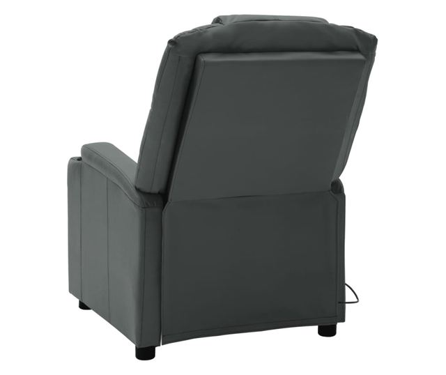 Električna podesiva masažna fotelja, antracit, eko koža