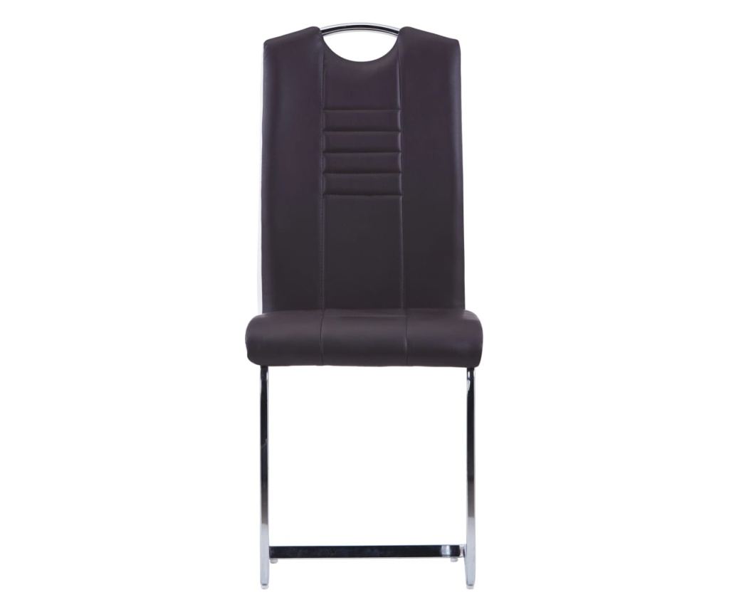 Set kuhinjskog namještaja, 9 dijelova, smeđa, umjetna koža - 7