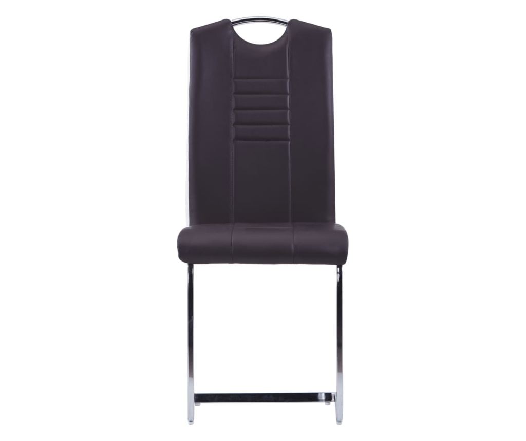 Set kuhinjskog namještaja, 7 dijelova, smeđa, umjetna koža - 7