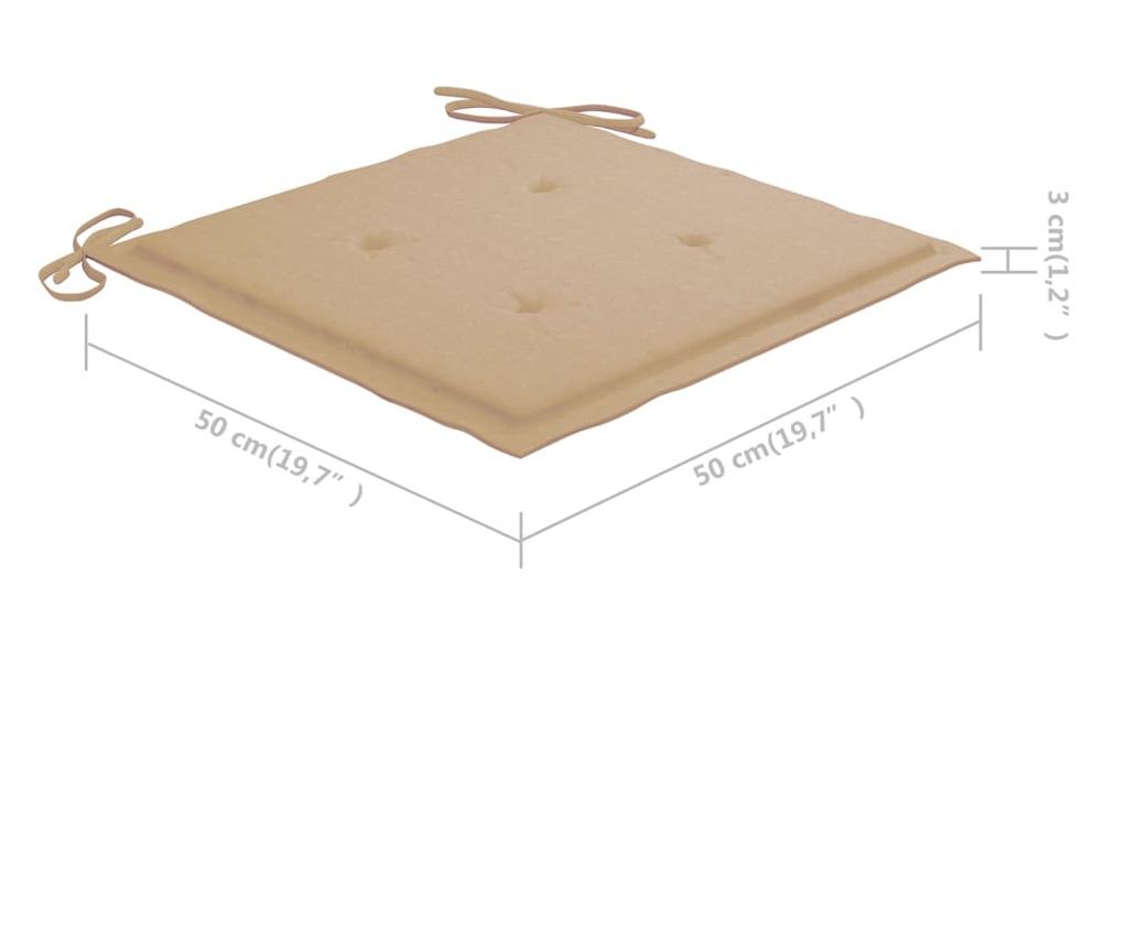 Градински столове с масичка за чай и възглавници, масивно акациево дърво - 12