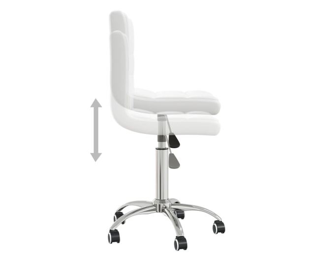 Okretni kuhinjski stolac, bijeli, ekološka koža