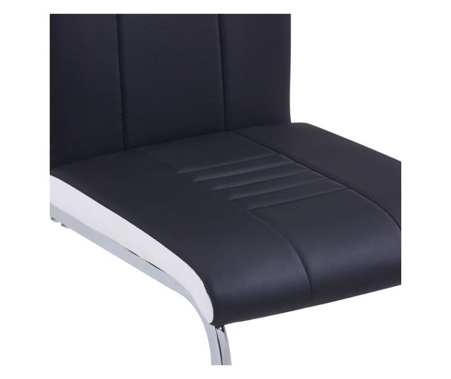 Set kuhinjskog namještaja, 5 dijelova, crna, umjetna koža