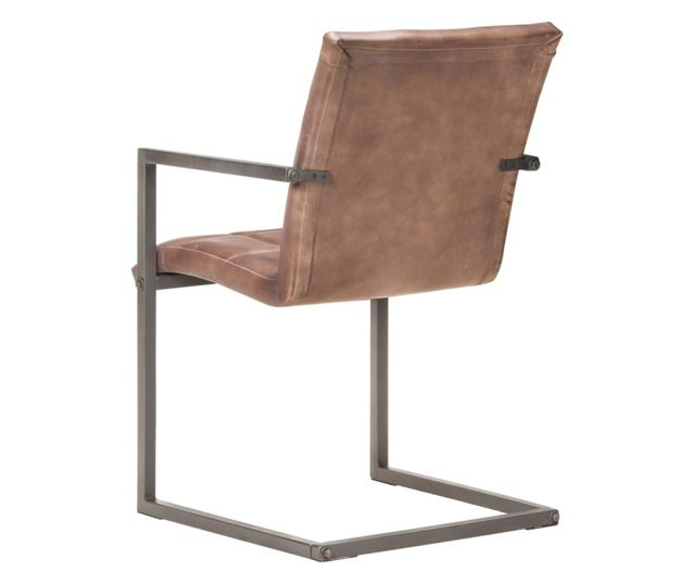 Konzolne kuhinjske stolice, 2 kom., smeđe, prirodna koža