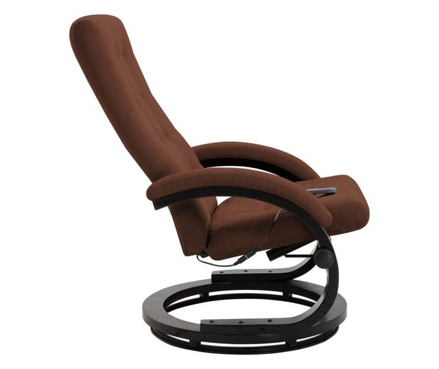 Naslonjač za masažu s tabureom, smeđi, eko antilop