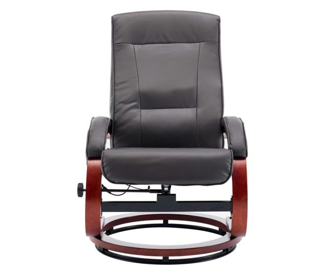 Naslonjač za masažu s tabureom, sivi, umjetna koža