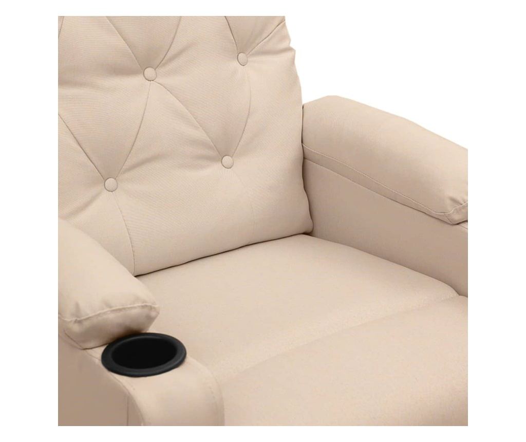 Електрически реклайнер фотьойл, кремав, текстилна материя - 7