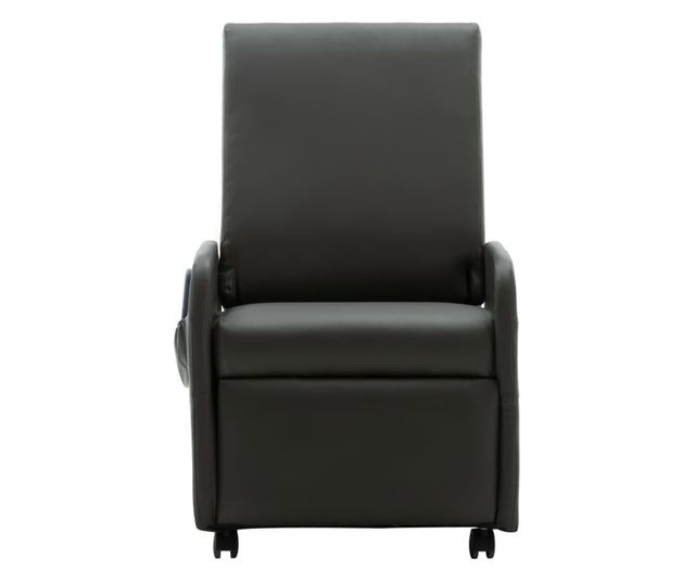 Naslonjač za masažu s mogućnošću naginjanja, sivi, umjetna koža