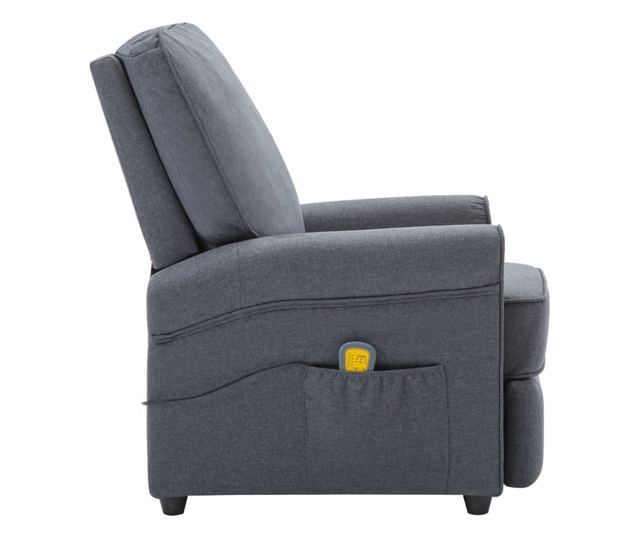 Naslonjač za masažu na razvlačenje, tamno siva, tekstilni materijal