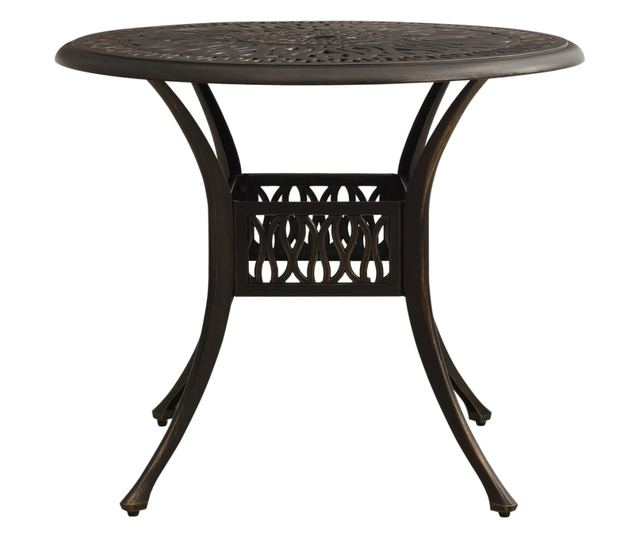 Masă de grădină, bronz, 90x90x74 cm, aluminiu turnat