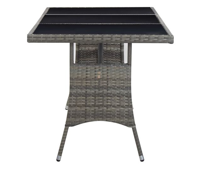 Vrtni stol, siva, 170 x 80 x 74 cm, poliratan