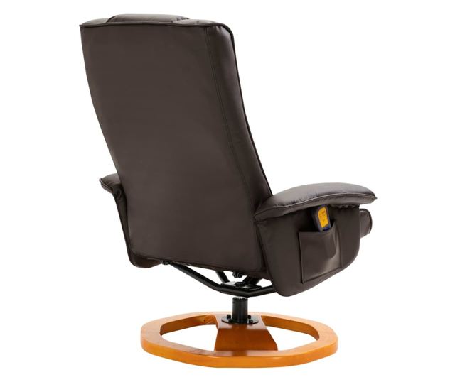 Masažna fotelja s taburetom, smeđa, eko koža