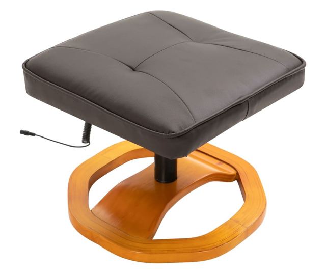 Masažna fotelja s taburetom, smeđa, eko koža