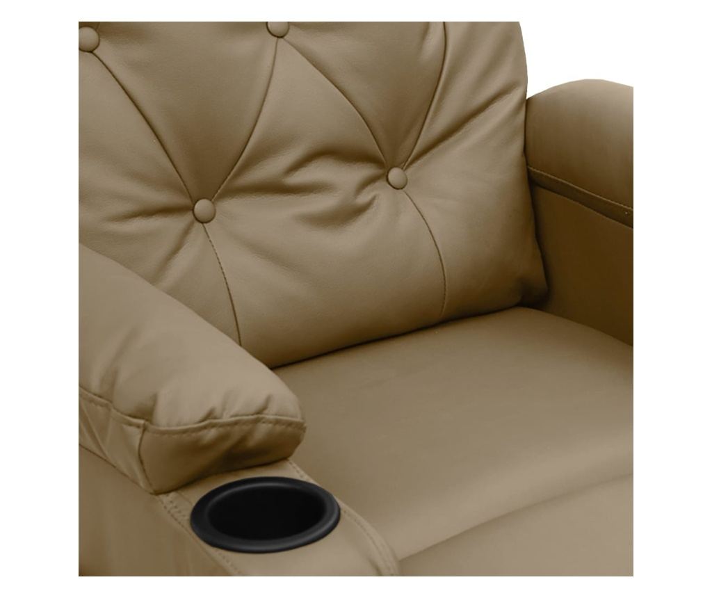 Електрически реклайнер масажен стол, капучино изкуствена кожа - 8