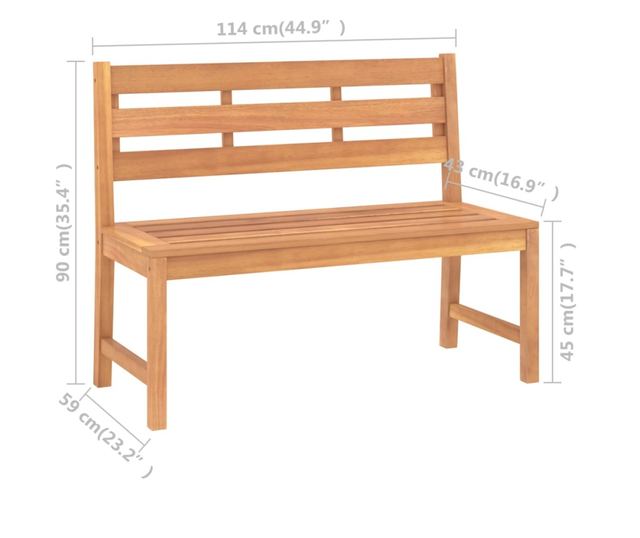 tömör tíkfa kerti pad 114 cm
