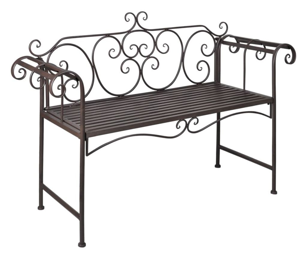 Vrtna klupa 132 cm čelik antička smeđa - 3