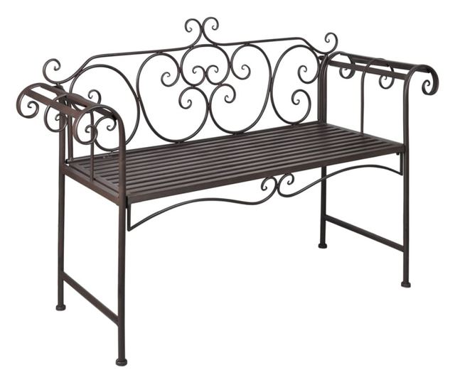 Vrtna klupa 132 cm čelik antička smeđa