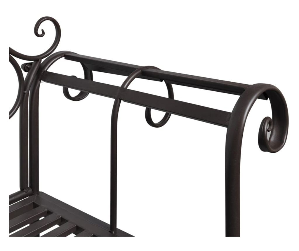 Vrtna klupa 132 cm čelik antička smeđa - 8