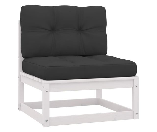 Canapele de mijloc gradina perne antracit 2 buc. lemn masiv pin