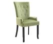 Kuhinjska stolica s naslonima za ruke, svijetlozelena, baršun