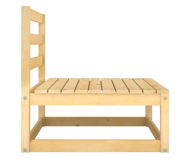 Canapele de mijloc gradina cu perne gri, 2 buc., lemn masiv pin