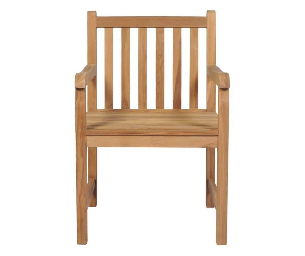 Vrtne stolice s bež jastucima, 2 kom, masivno tikovo drvo - 3