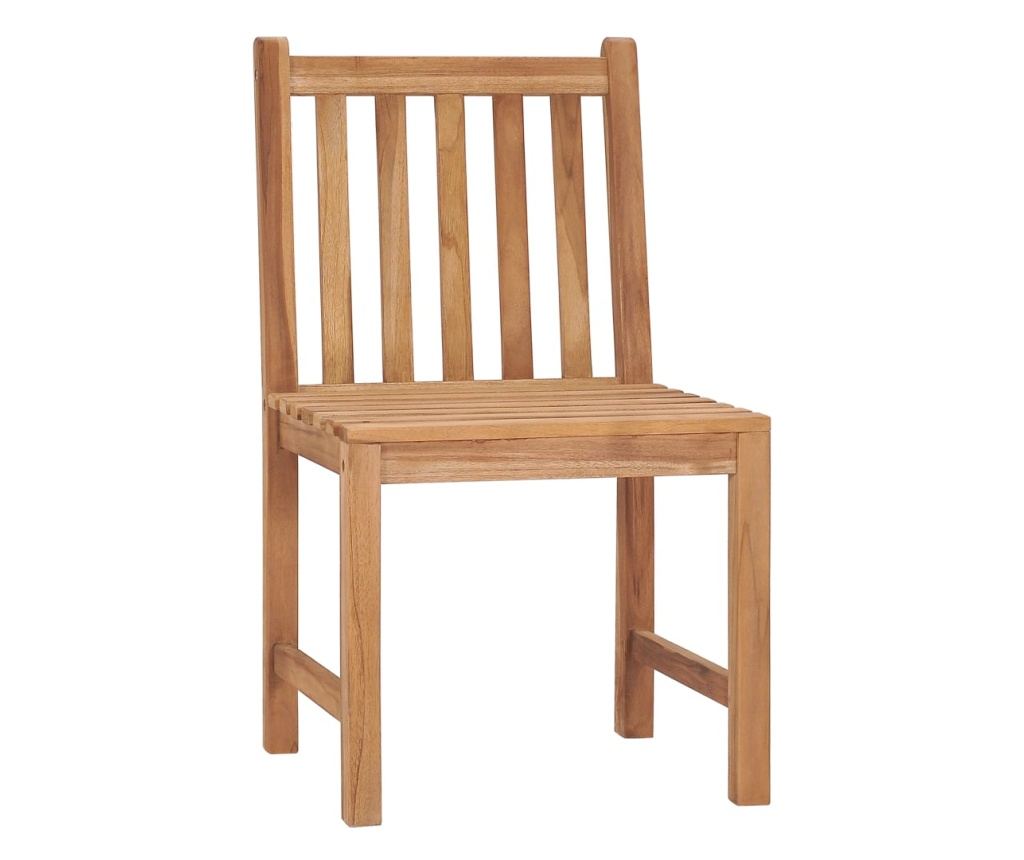 Градински столове с възглавници, 2 бр., Масивно дърво тиково дърво - 4