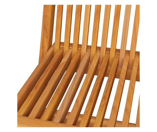 Градински столове, сиви карирани възглавници, 4 бр., Масивно дърво тиково дърво