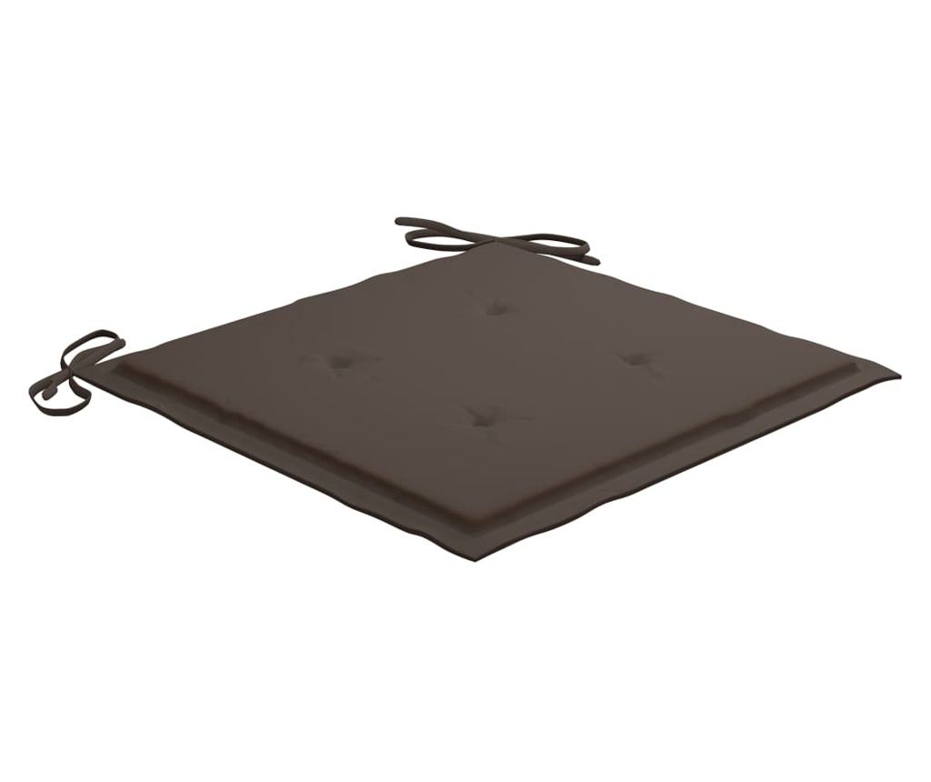 Градински столове с възглавници в цвят таупе, 2 бр., Масивно тиково дърво - 9