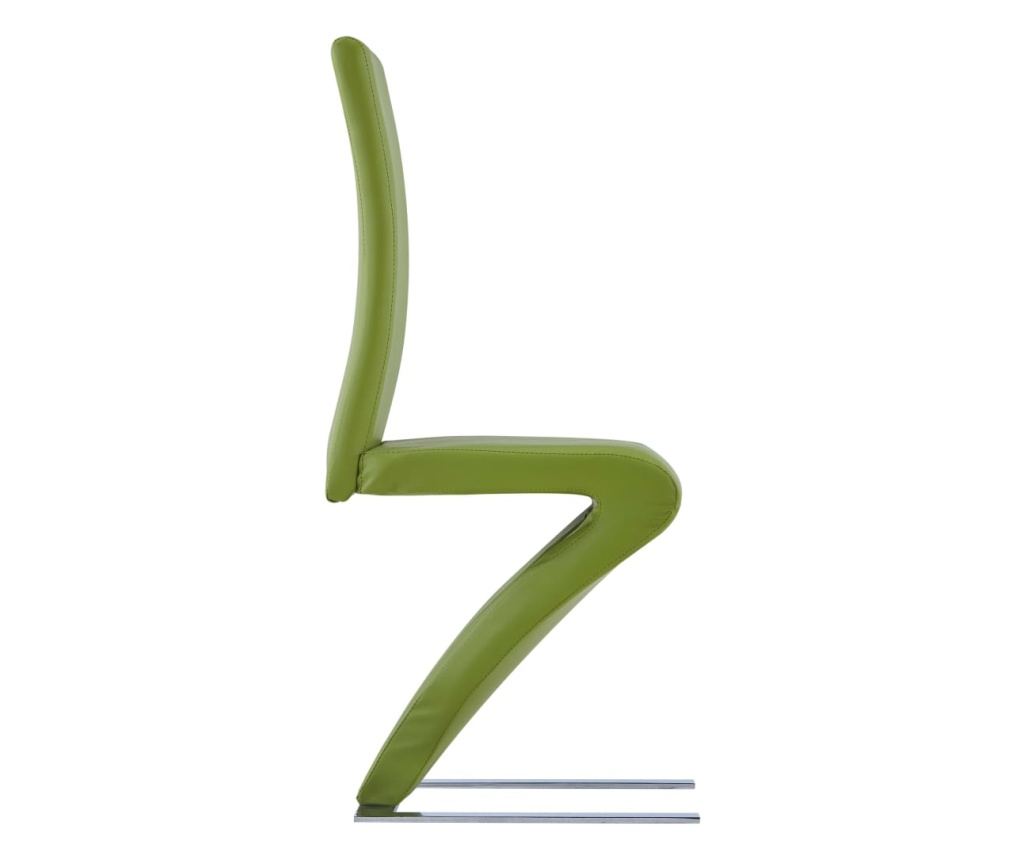 Zigzag jedilni stoli, 2 kosa, zeleno, umetno usnje - 4