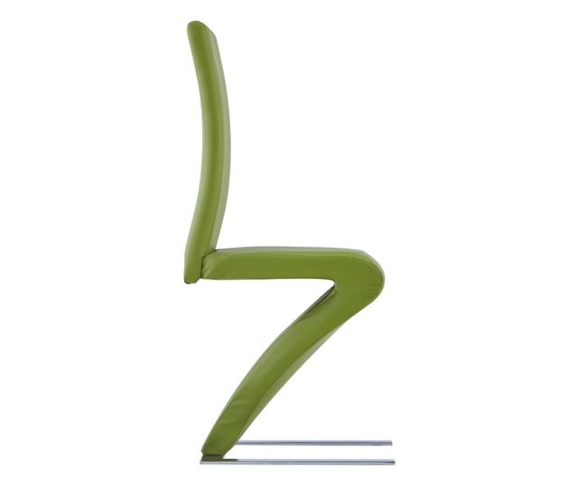 Zigzag jedilni stoli, 2 kosa, zeleno, umetno usnje