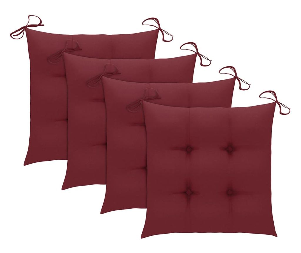 Градински столове с възглавници, 3 бр., Масивна акациева дървесина - 4