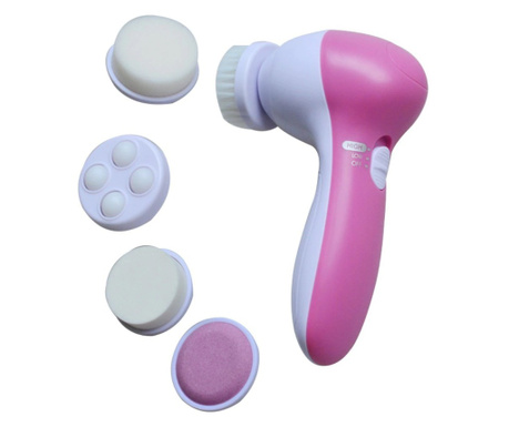 Neo™ Premium 5-в-1 ротационна четка за почистване и масаж на лицето с 2 скорости, функция за регулиране на скоростта, 5 сменяеми