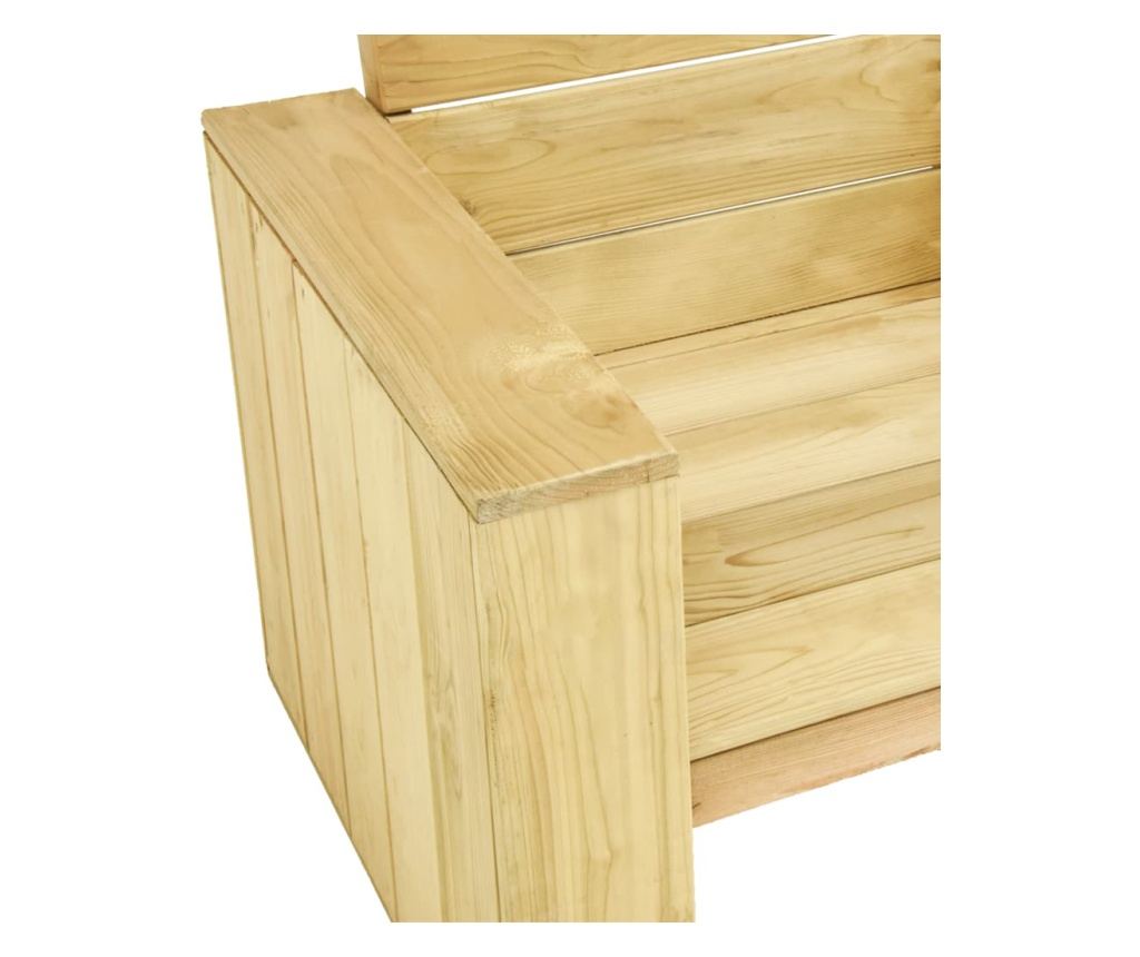 Kutna vrtna klupa, 239 cm, obrađeno borovo drvo - 5
