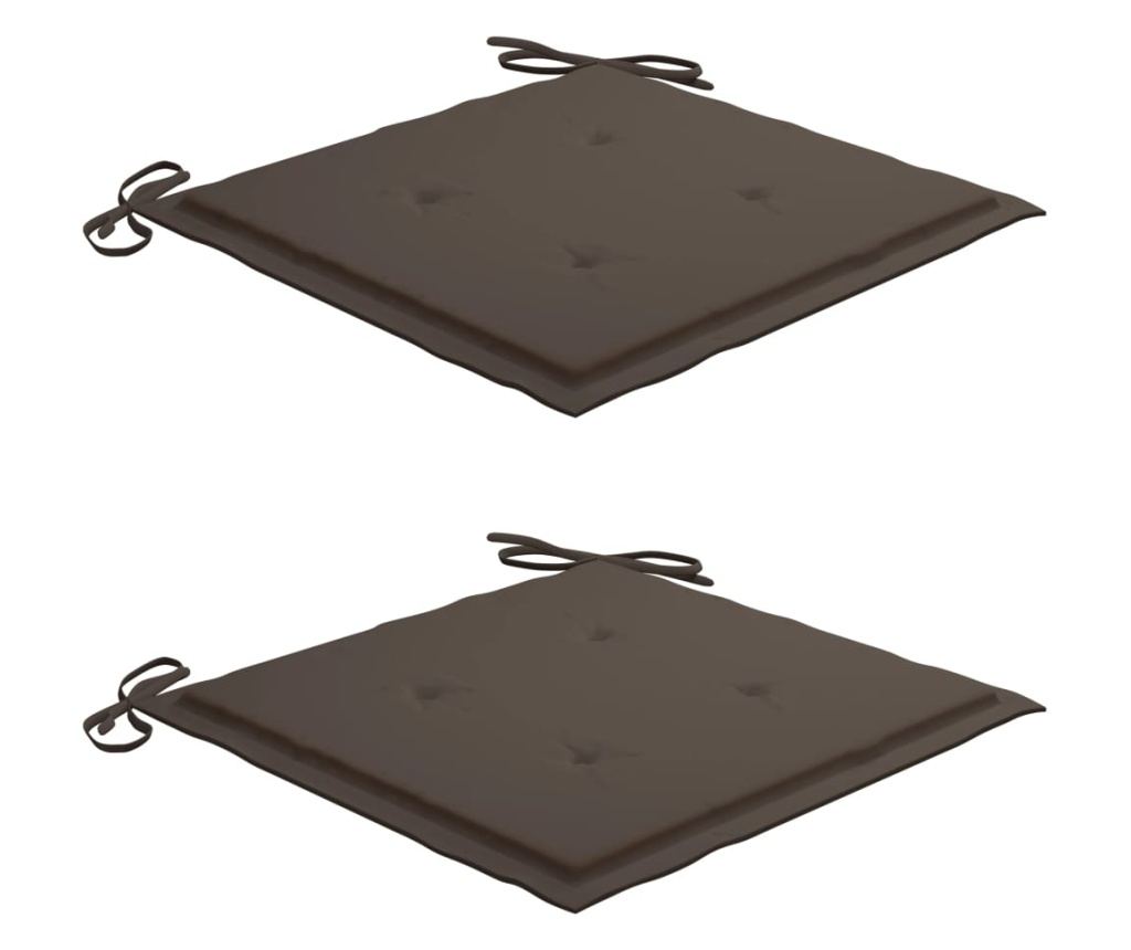 Vrtne stolice s jastucima, 2 kom, masivno tikovo drvo - 6