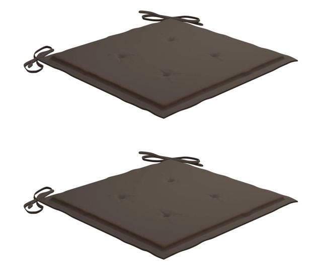 Градински столове с възглавници, 2 бр., Масивно дърво тиково дърво